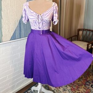 BlackButterfly Purple Full Circle Skirt with Snap and Zipper Closure
